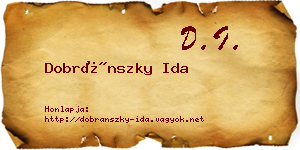 Dobránszky Ida névjegykártya